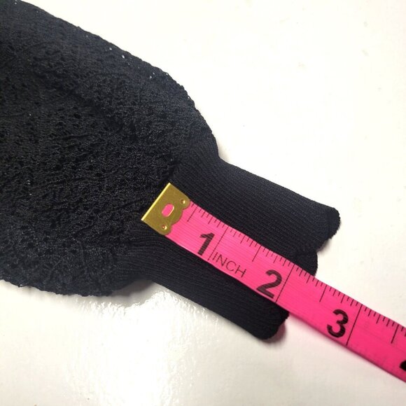 Black Lace Crop Top Black See Through Long Sleeve Blouse - Picture 5 of 11